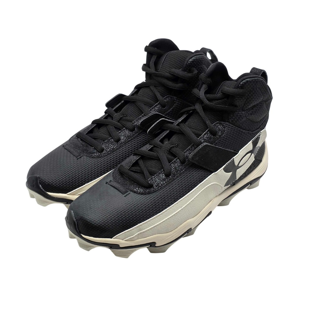 Under Armour Harper 10 RM Baseball Cleats Men's 11 Black White 6000707-001 NEW